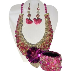 COLLAR DE CHAQUIRON ROSA DE CRISTAL