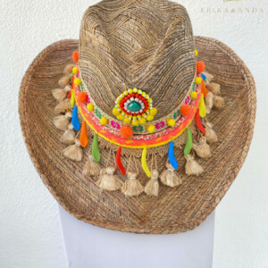 SOMBRERO DE PALMA MULTICOLOR