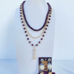 COLLAR DE CRISTALES MORADOS