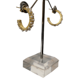 Juego De Aretes Y Anillo Dorado Con Perla