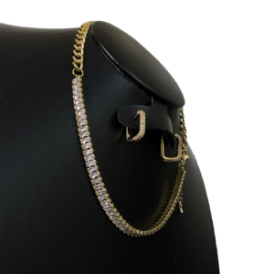 Juego Collar Y Aretes Zirconia Flex